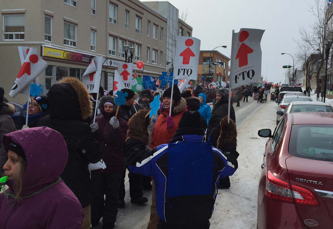 Rassemblement pour la sauvegarde des CPE à Rouyn-Noranda le 7 février 2016